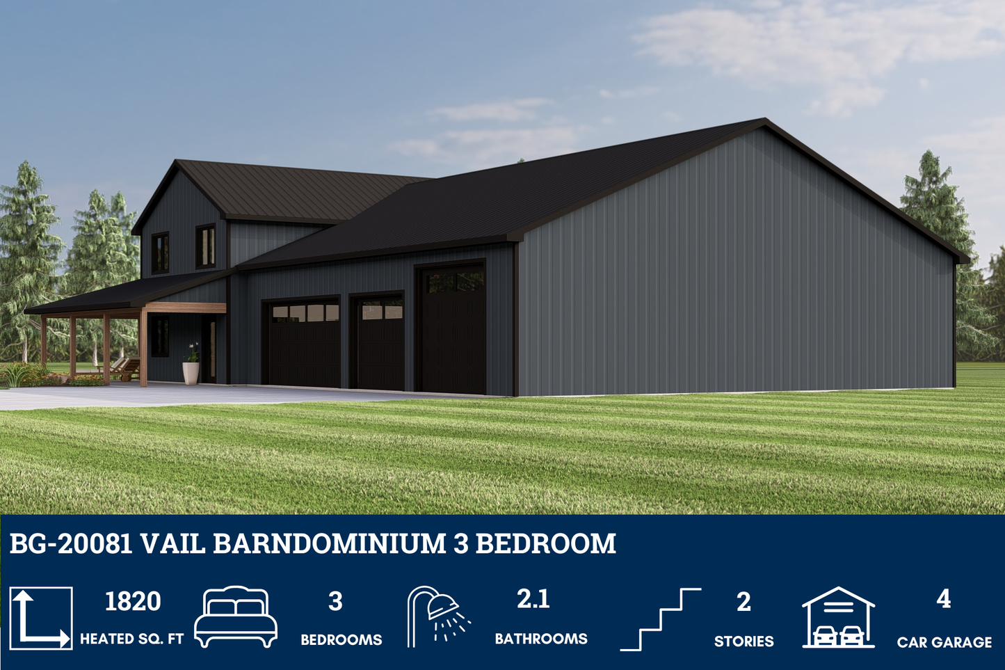 BG-20081 Vail Barndominium House Plan