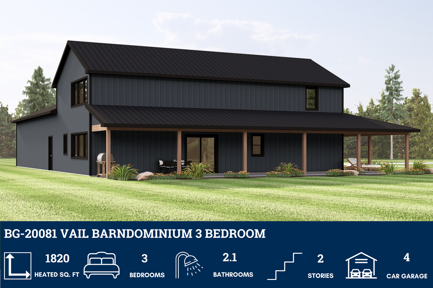 BG-20081 Vail Barndominium House Plan