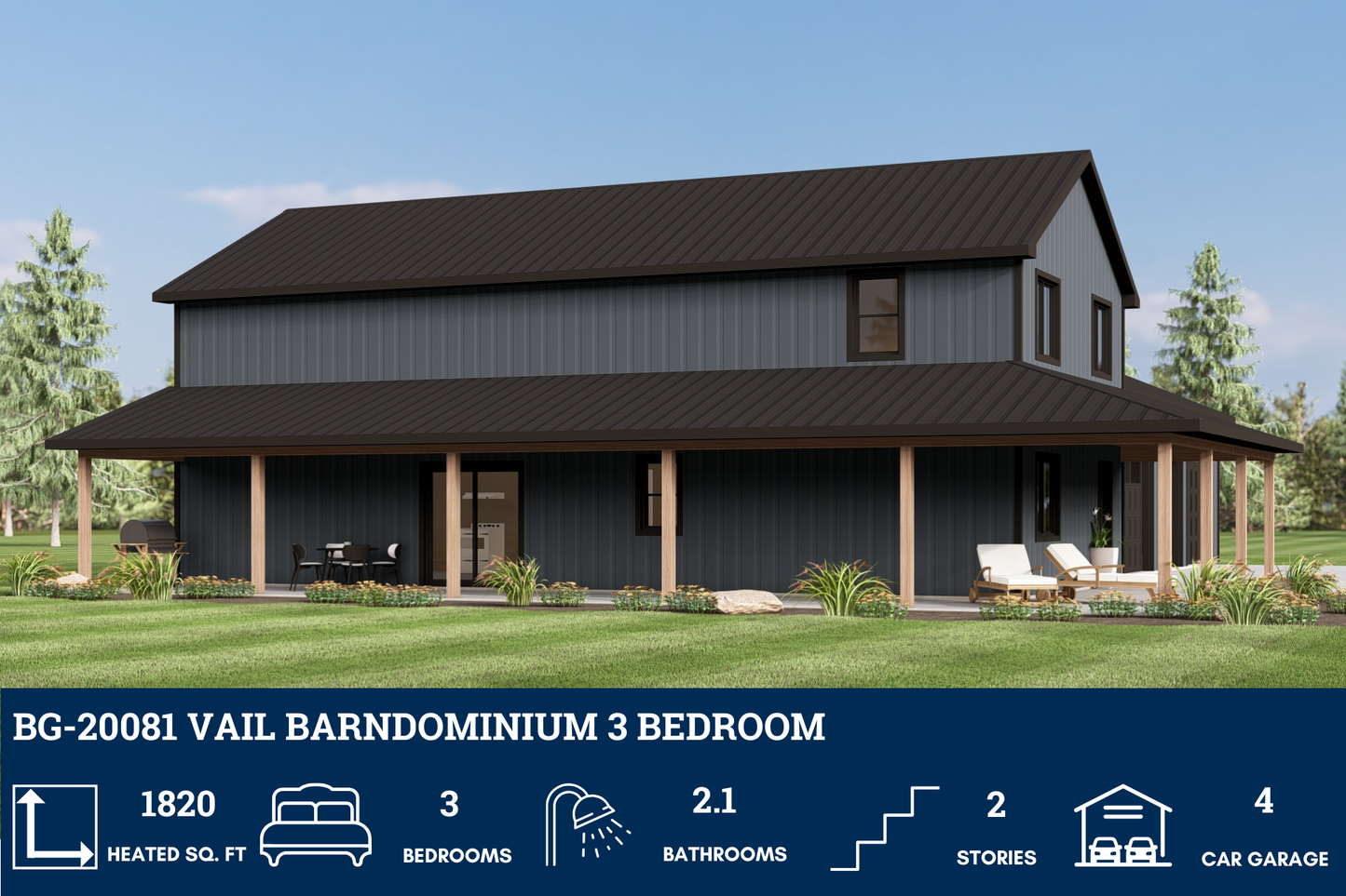 BG-20081 Vail Barndominium House Plan