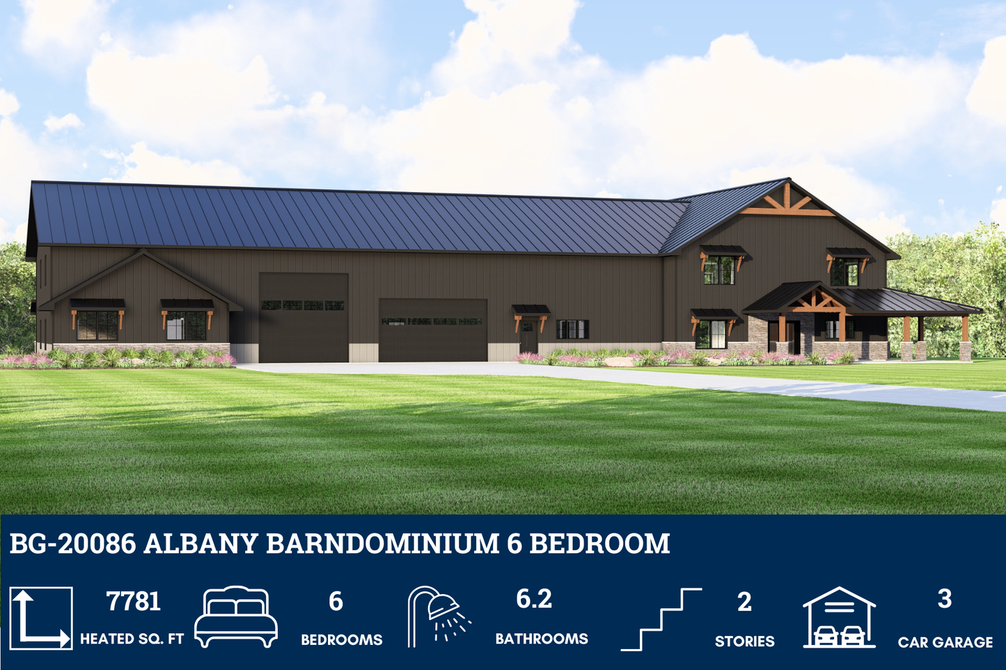 BG-20086 Albany Barndominium House Plan