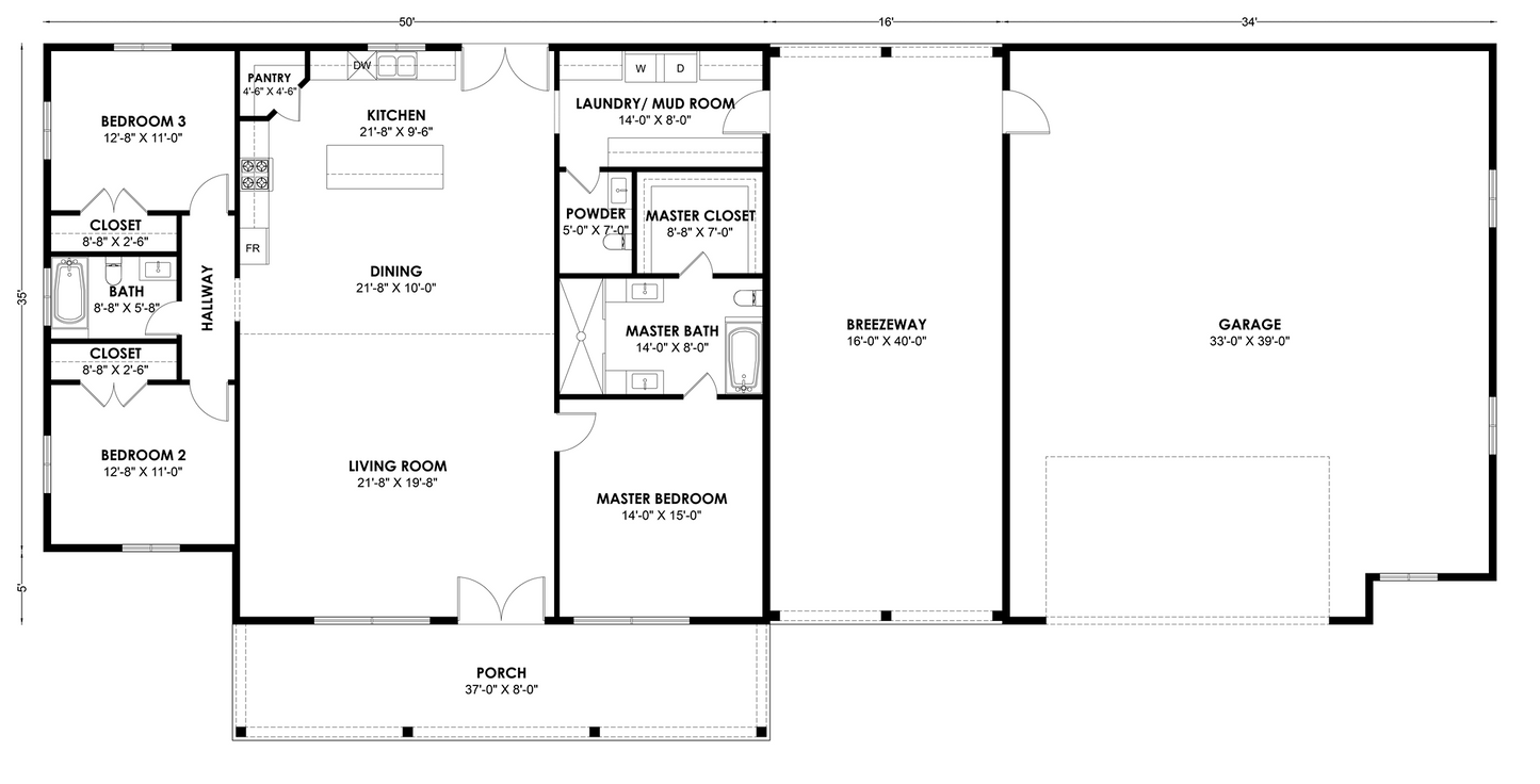 BRZ-30034 Barndominium House Plan
