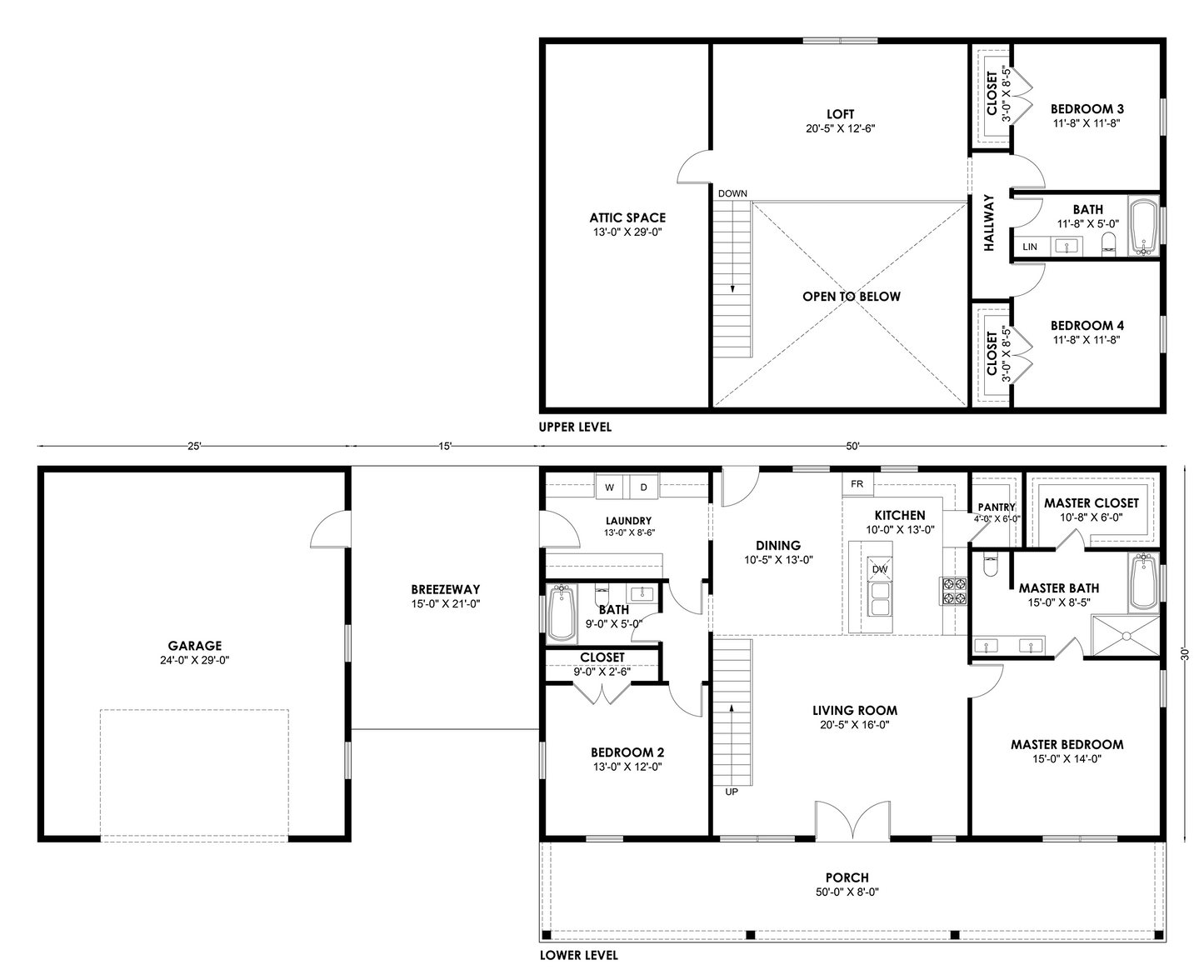 BRZ-30042 Barndominium House Plan