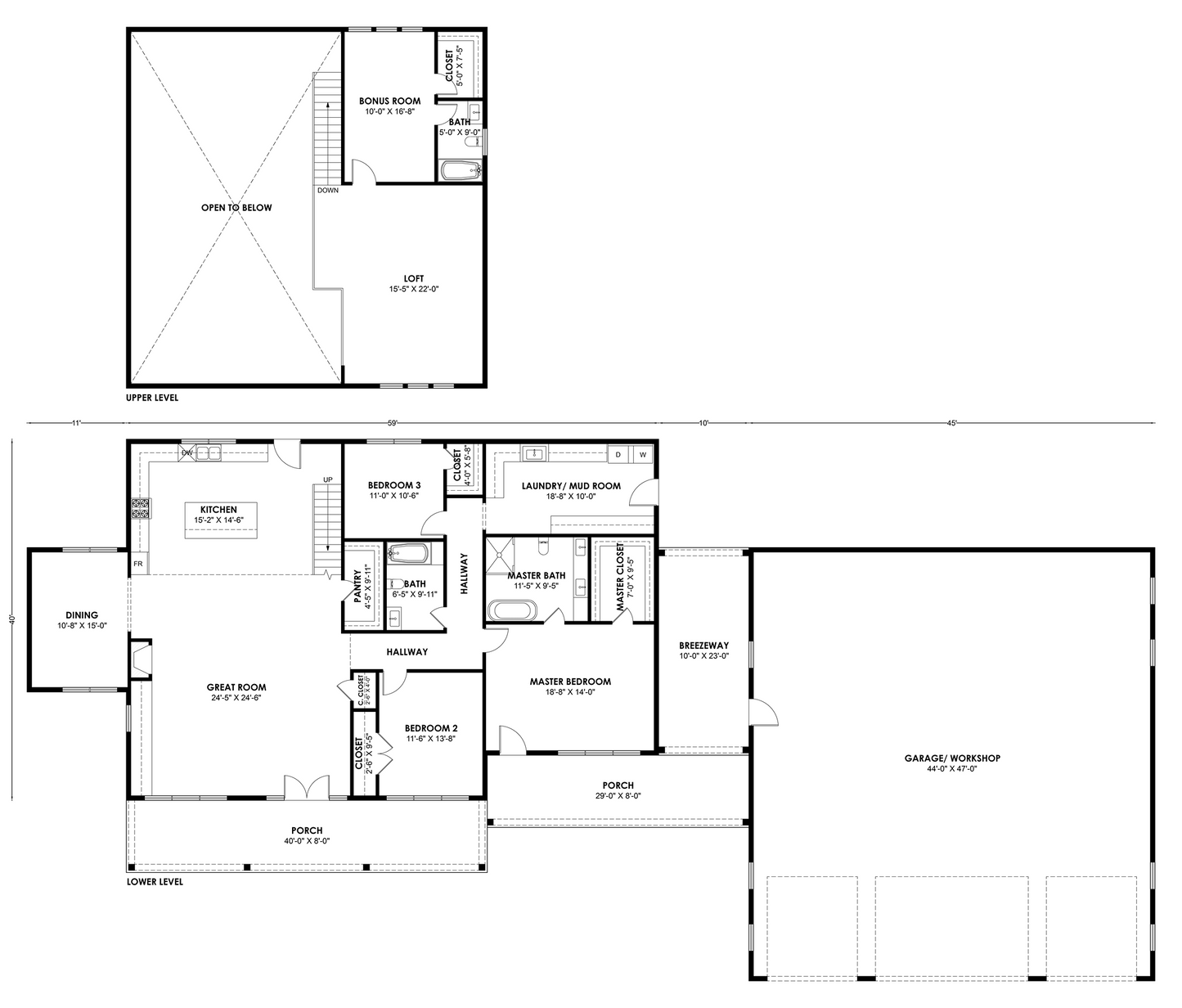 BRZ-30049 Barndominium House Plan