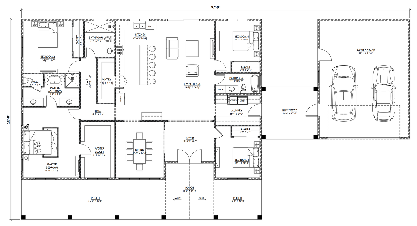 BRZ-30050 Courtney Barndominium House Plan