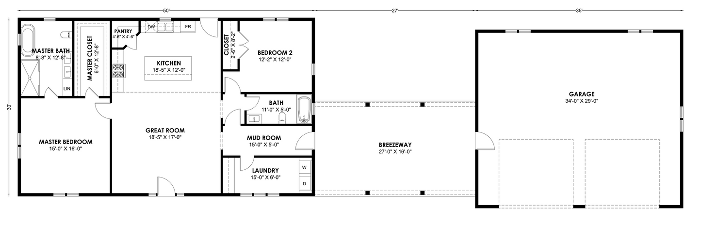 BRZ-30054 Barndominium House Plan