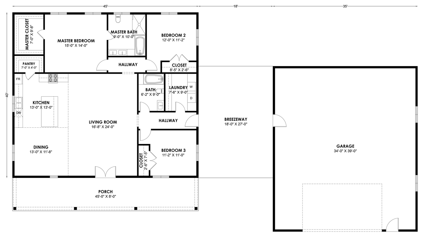 BRZ-30057 Barndominium House Plan