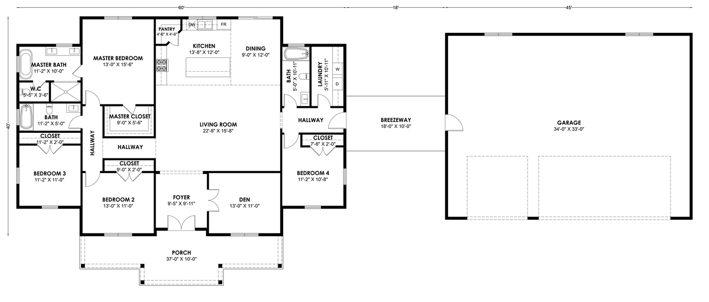 BRZ-30059 Barndominium House Plan