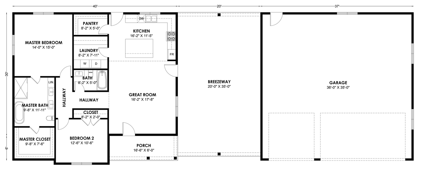 BRZ-30063 Barndominium House Plan