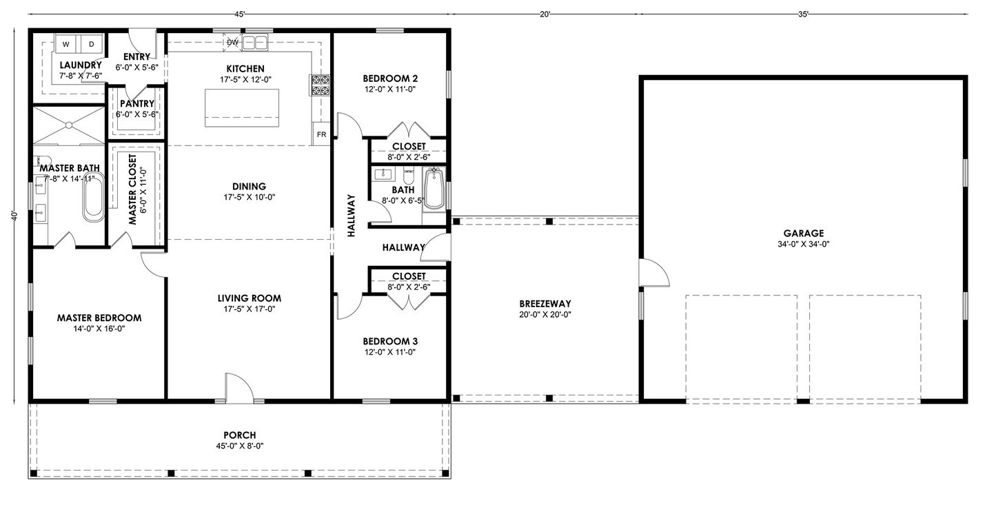 BRZ-30067 Barndominium House Plan