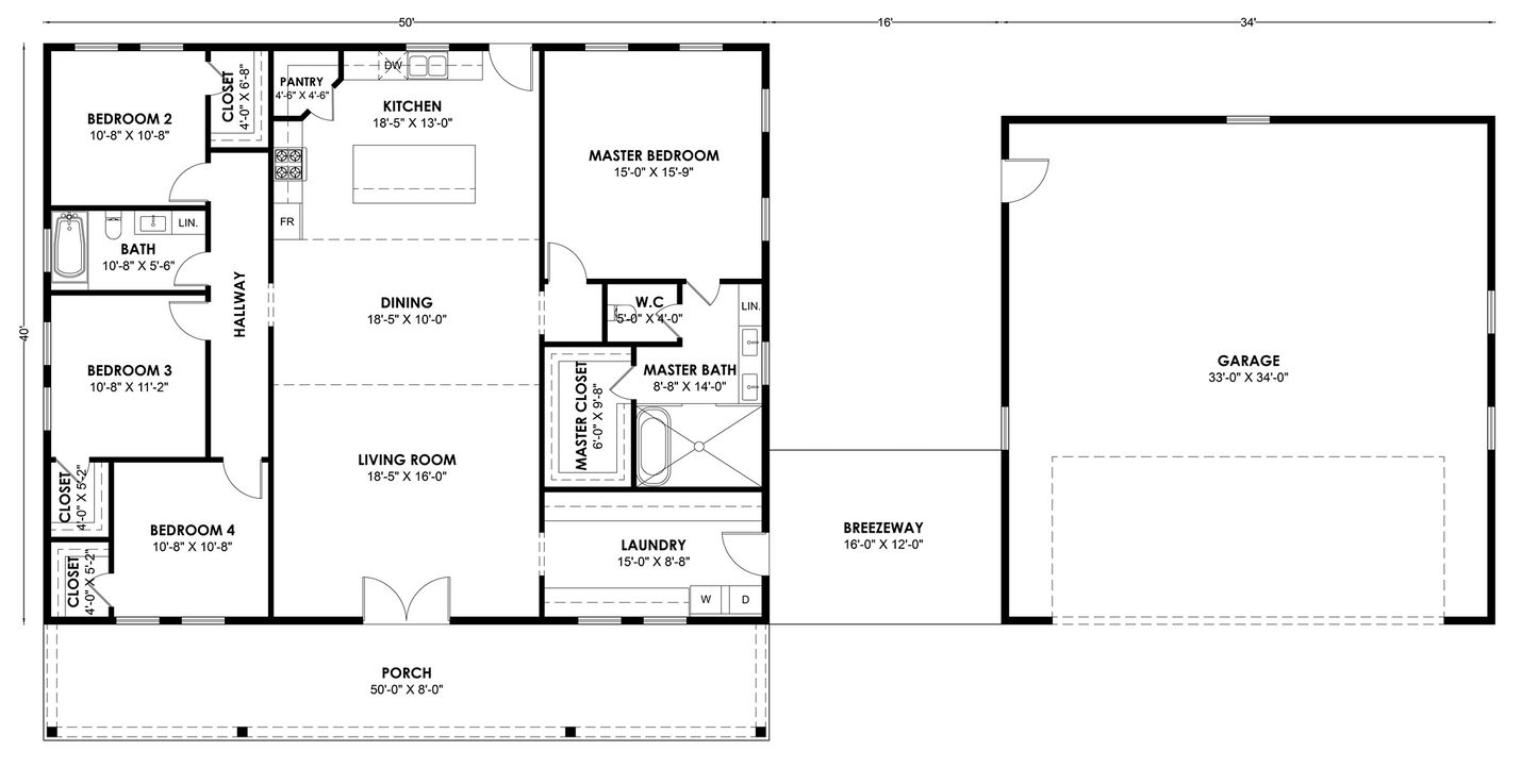 BRZ-30068 Barndominium House Plan