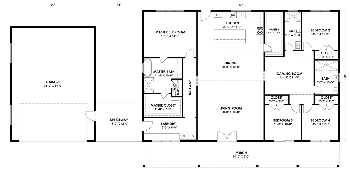 BRZ-30075 Barndominium House Plan