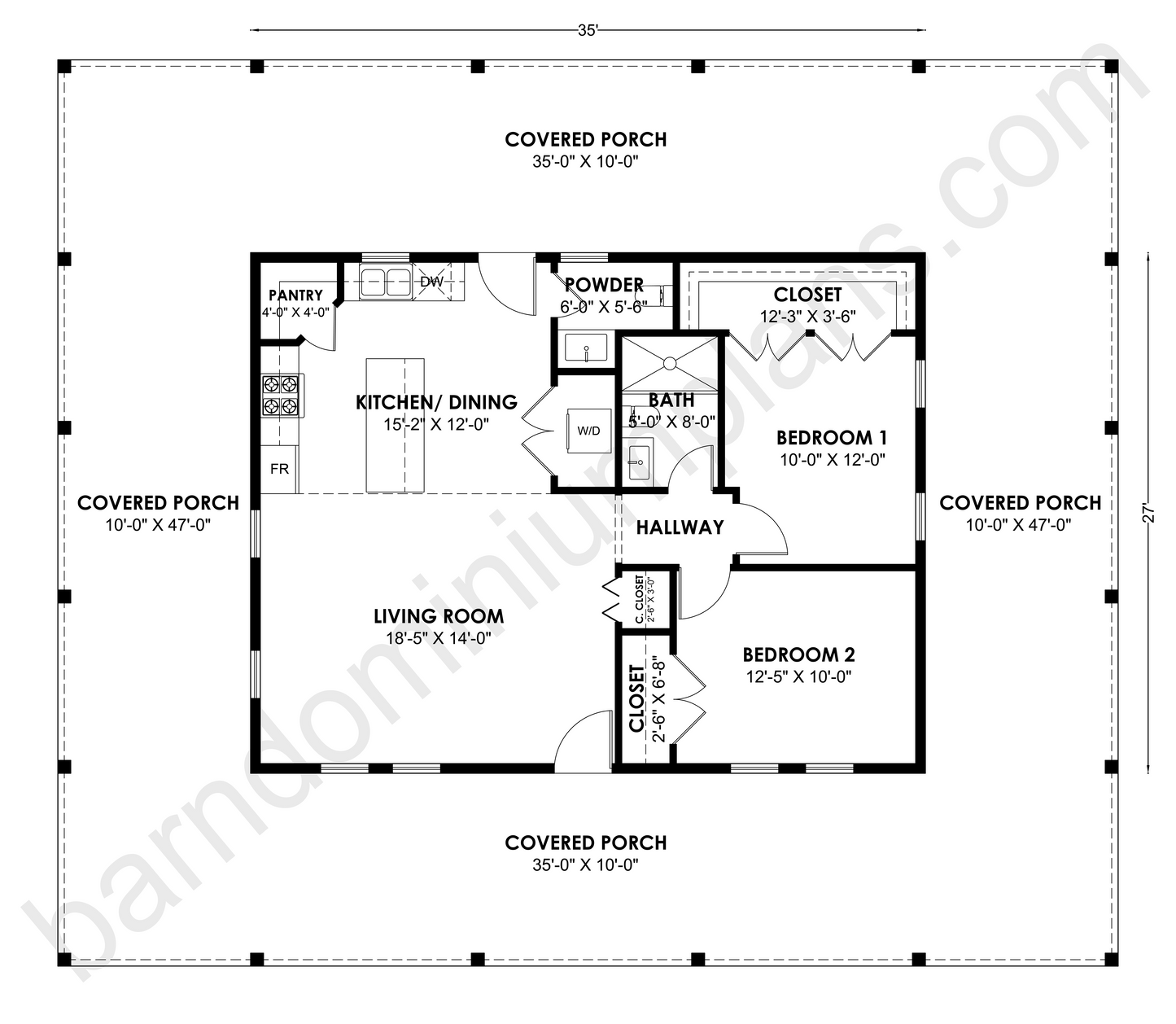 CB-10020 Barndominium House Plan