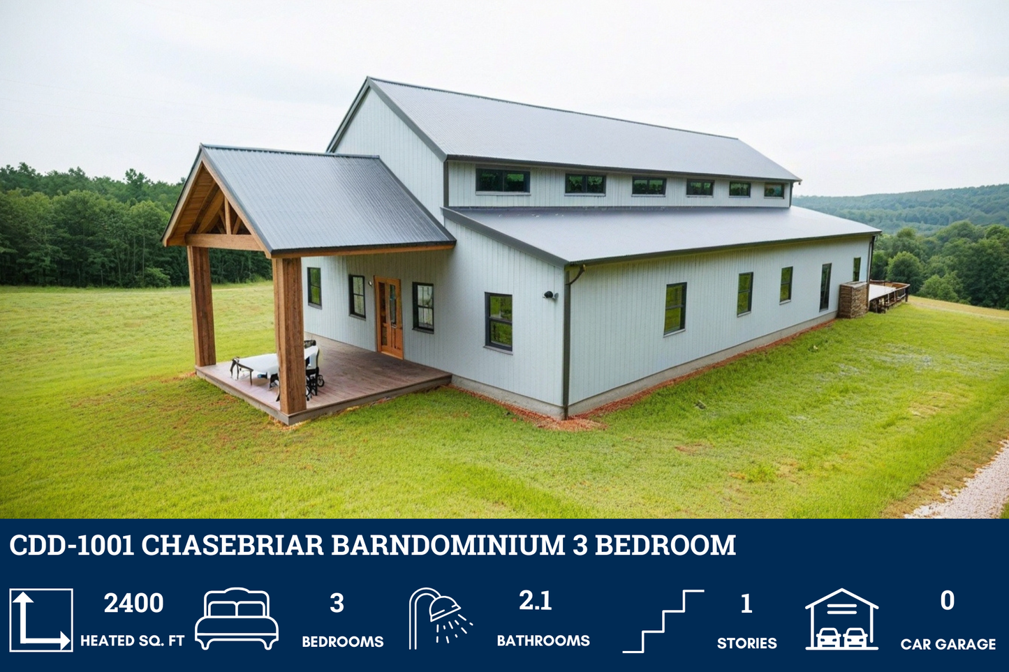 CDD-1001 Chasebriar Barndominium House Plan