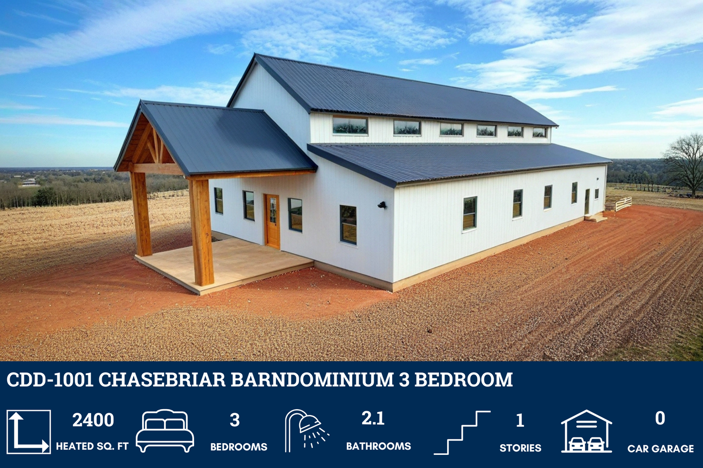 CDD-1001 Chasebriar Barndominium House Plan