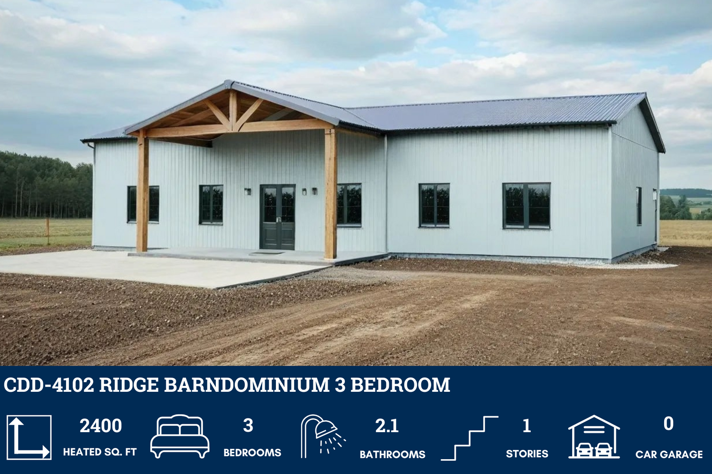 CDD-4102 Ridge Barndominium House Plan