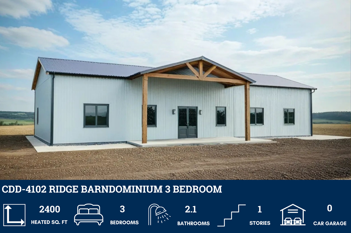 CDD-4102 Ridge Barndominium House Plan