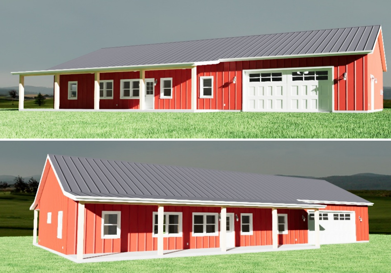 CDD-4103 Prairie Barndominium House Plan