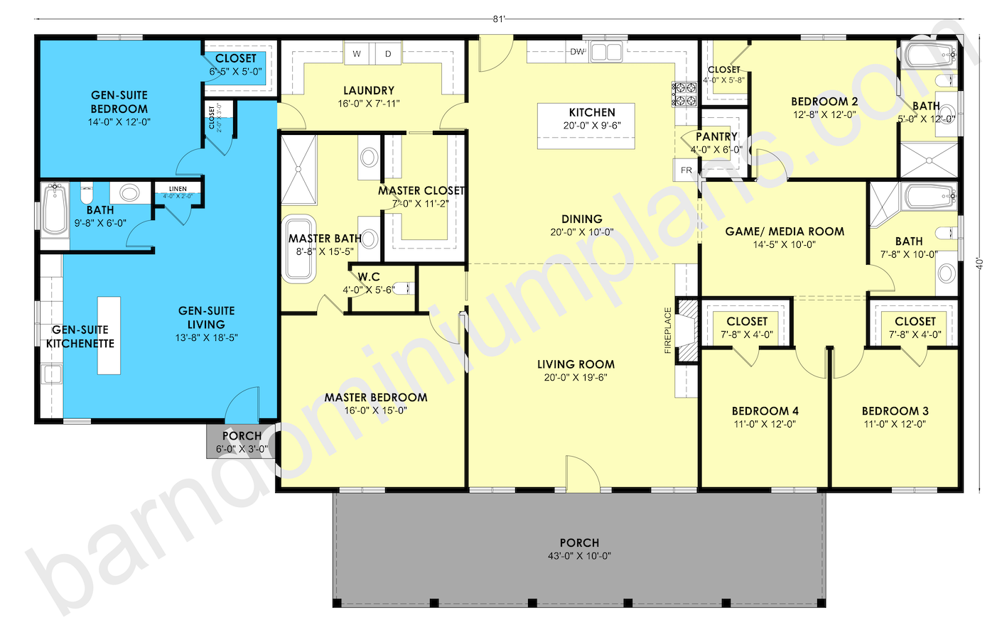 GS-8018 Barndominium House Plan