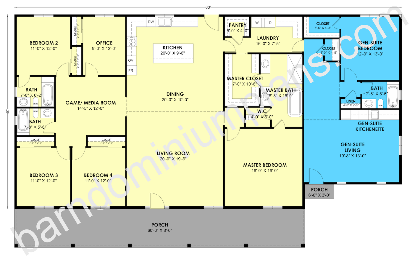 GS-8019 Barndominium House Plan