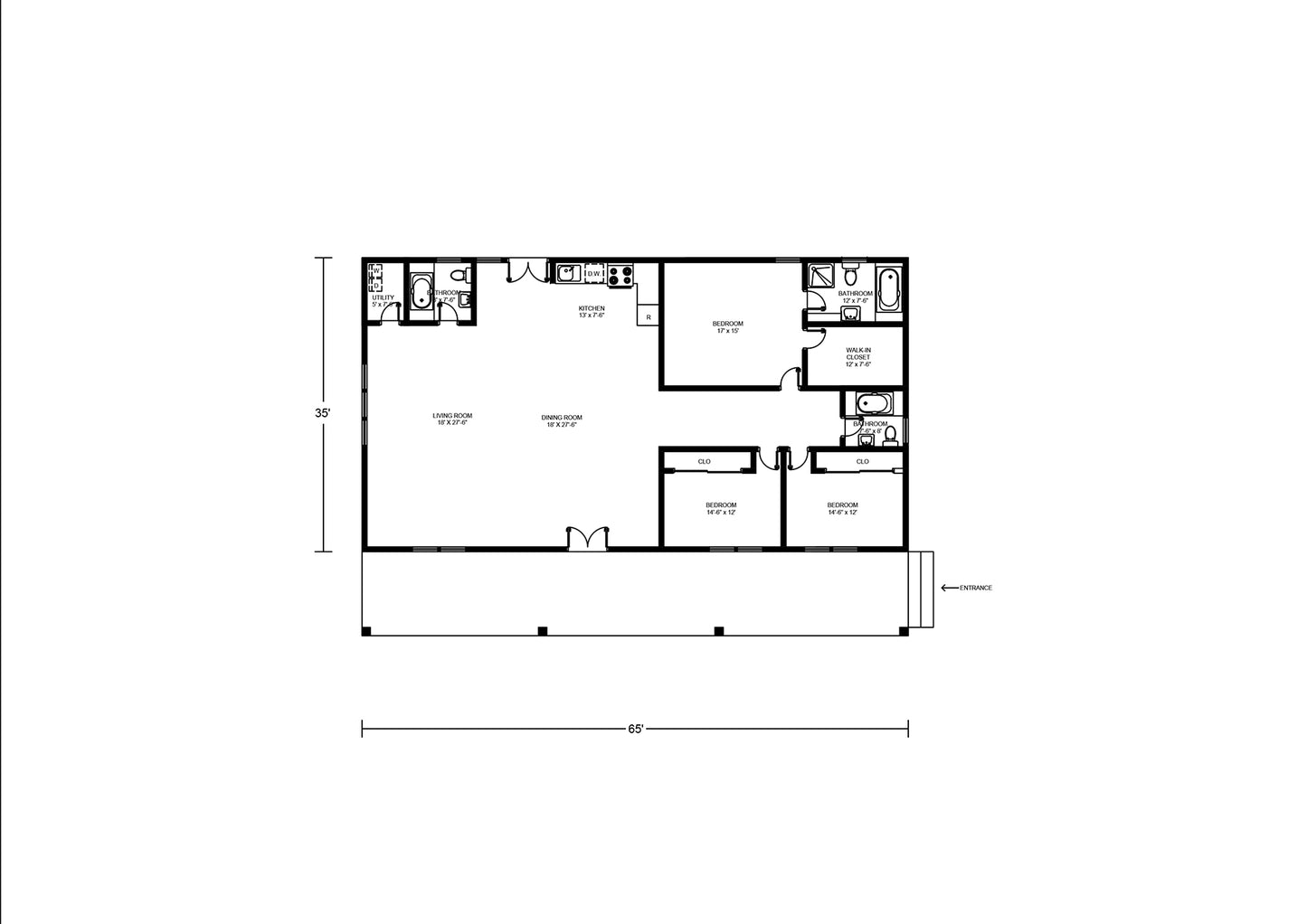 BCO-40007 Barndominium House Plan