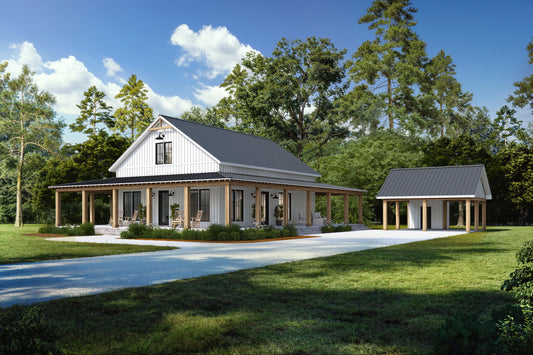 HPZ-22007 Keith Barndominium House Plan
