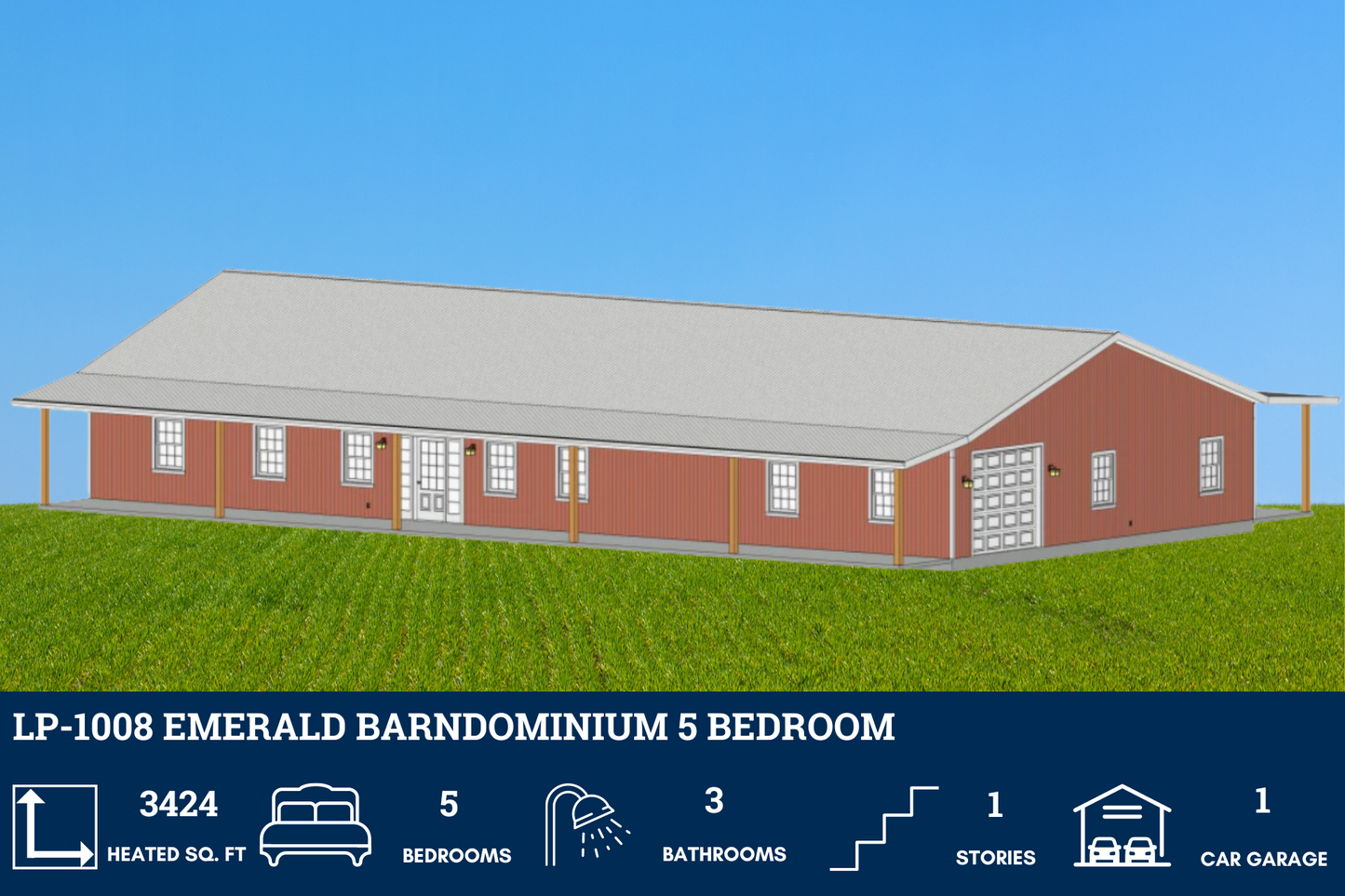 LP-1008 Emerald Barndominium House Plans