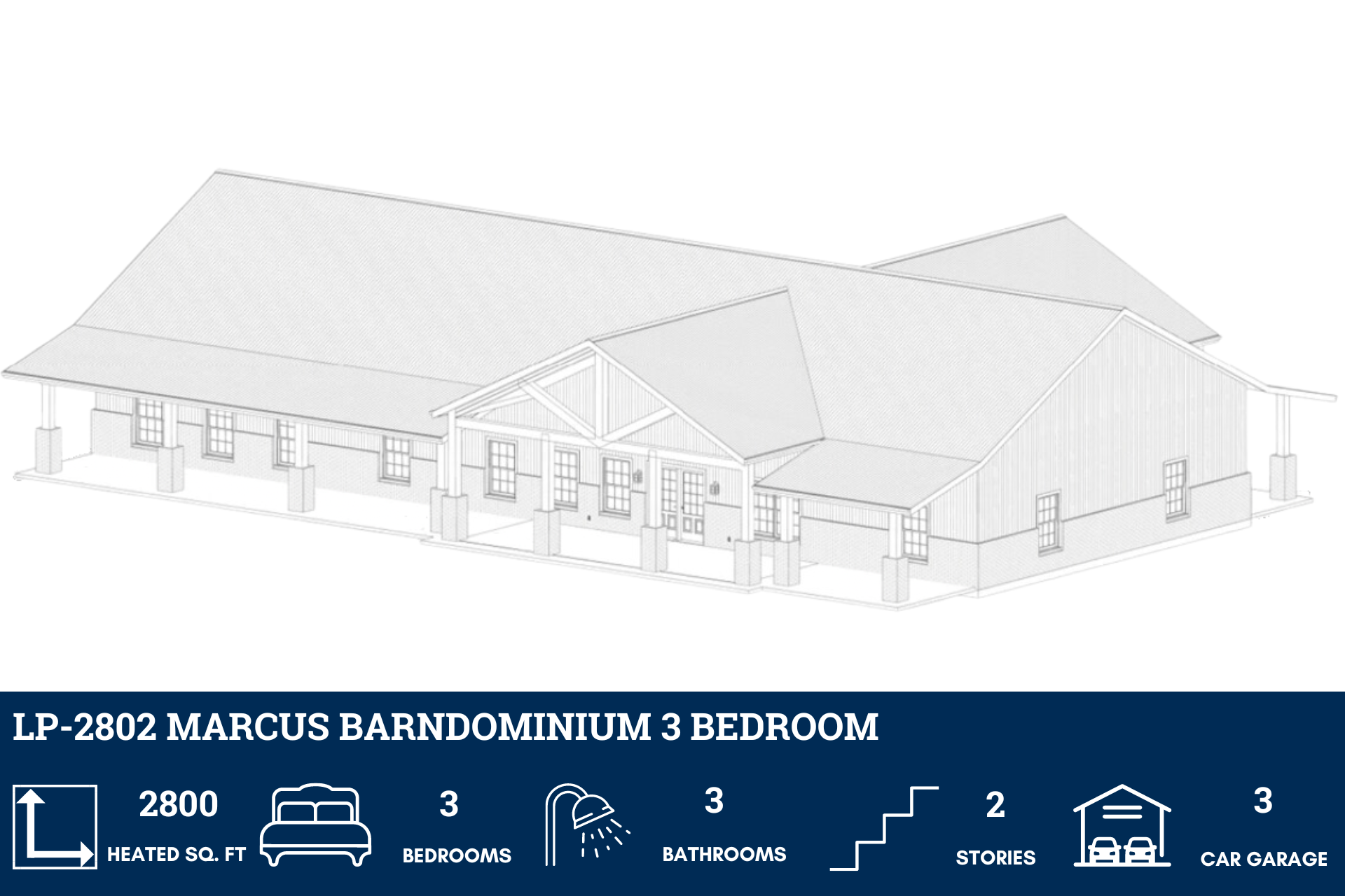 LP-2802 Marcus Barndominium House Plans – Barndominium Plans