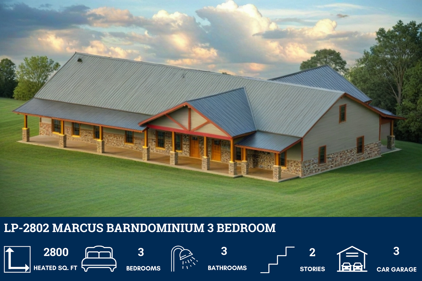LP-2802 Marcus Barndominium House Plans