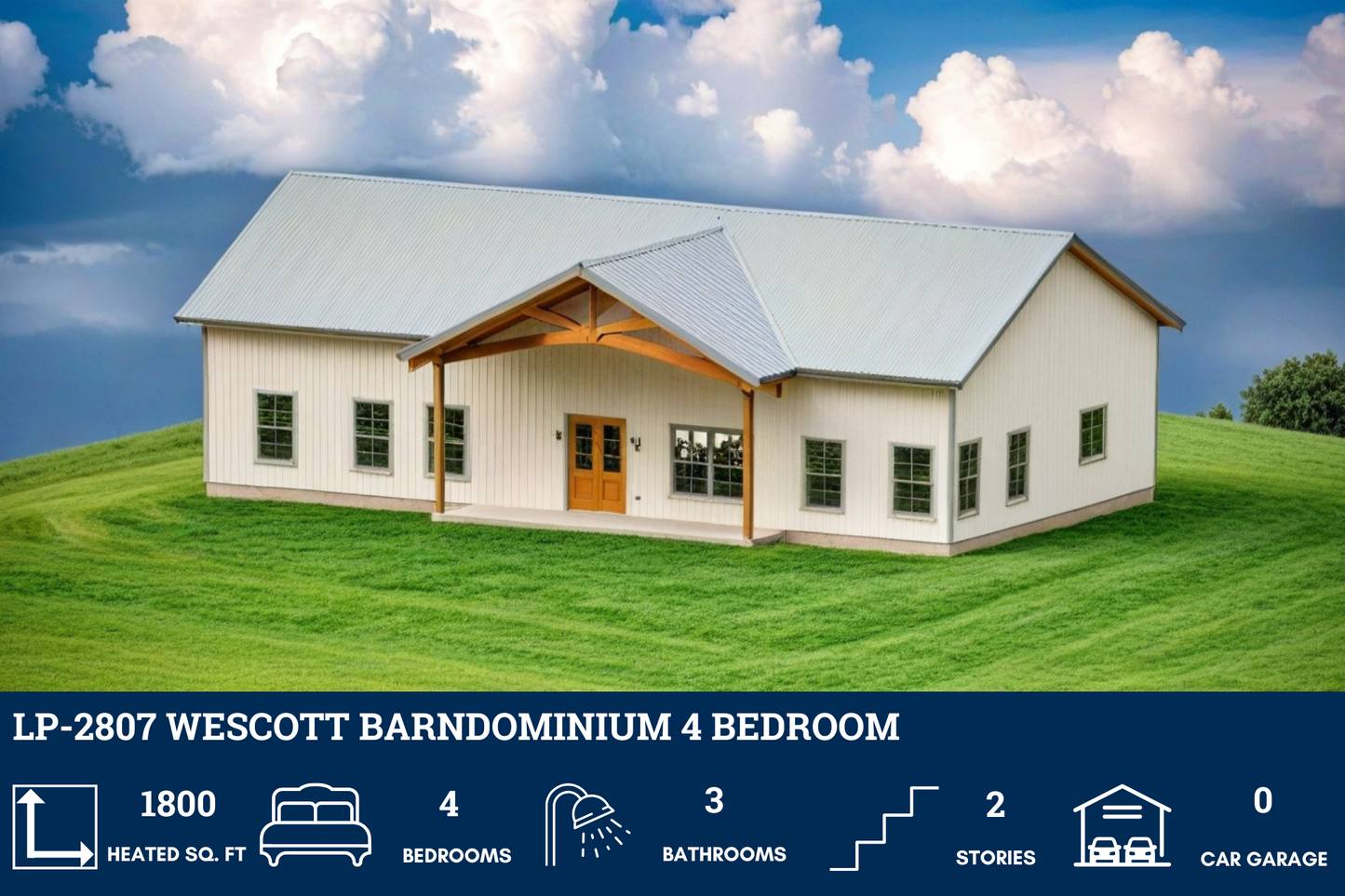 LP-2807 Wescott Barndominium House Plans