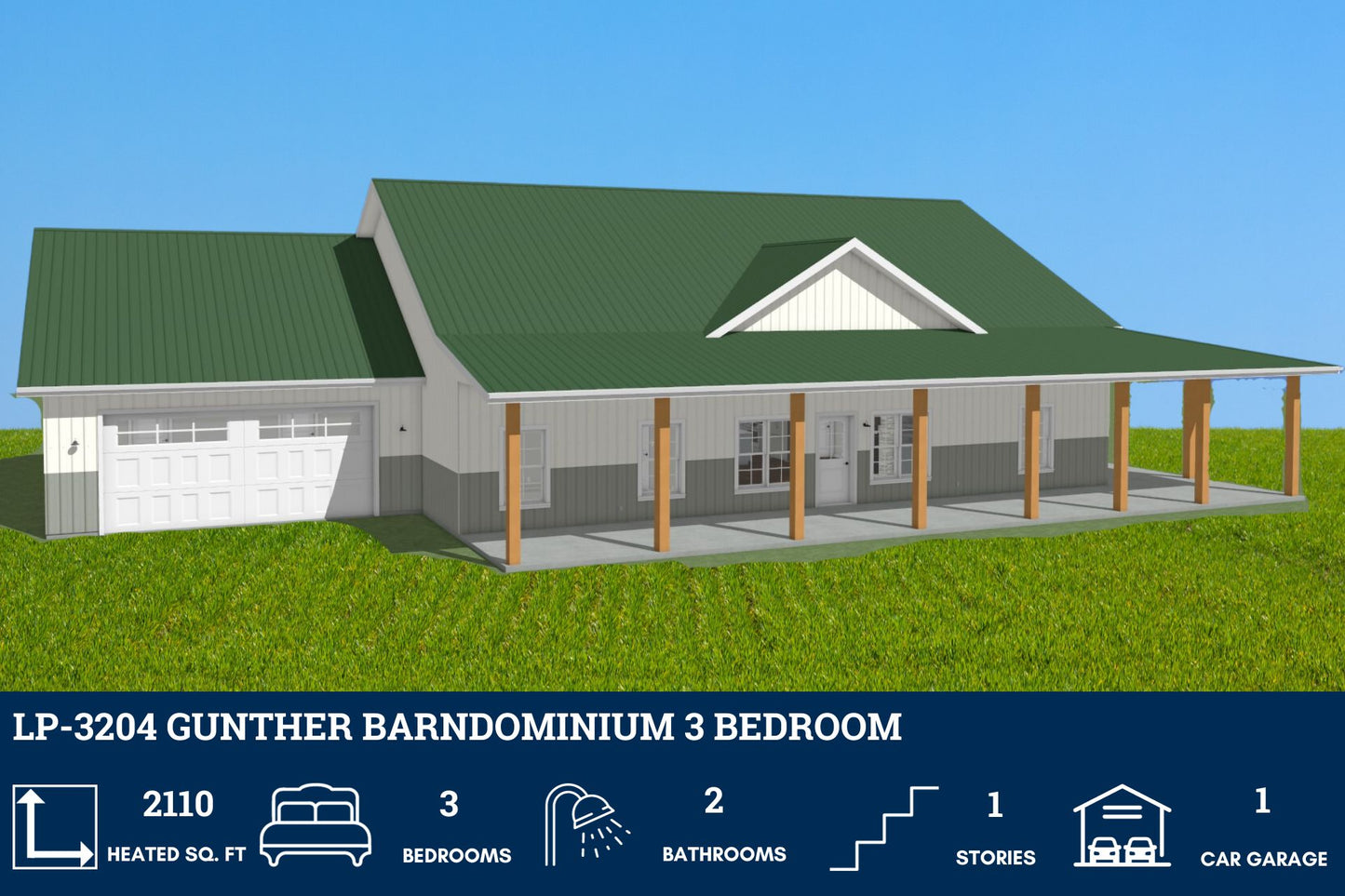 LP-3204 Gunther Barndominium House Plan