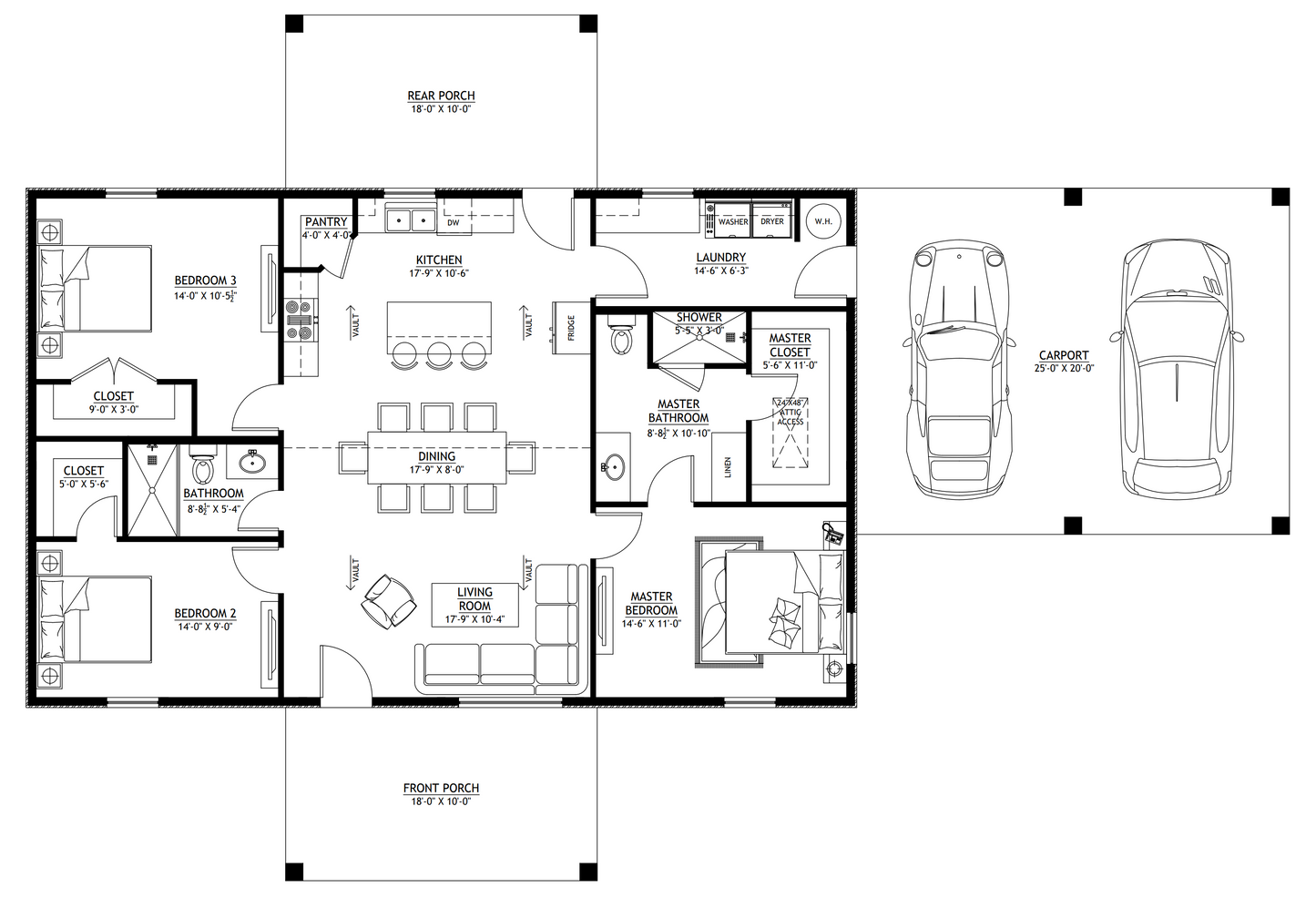 LP-3205-B Bigham Barndominium House Plan
