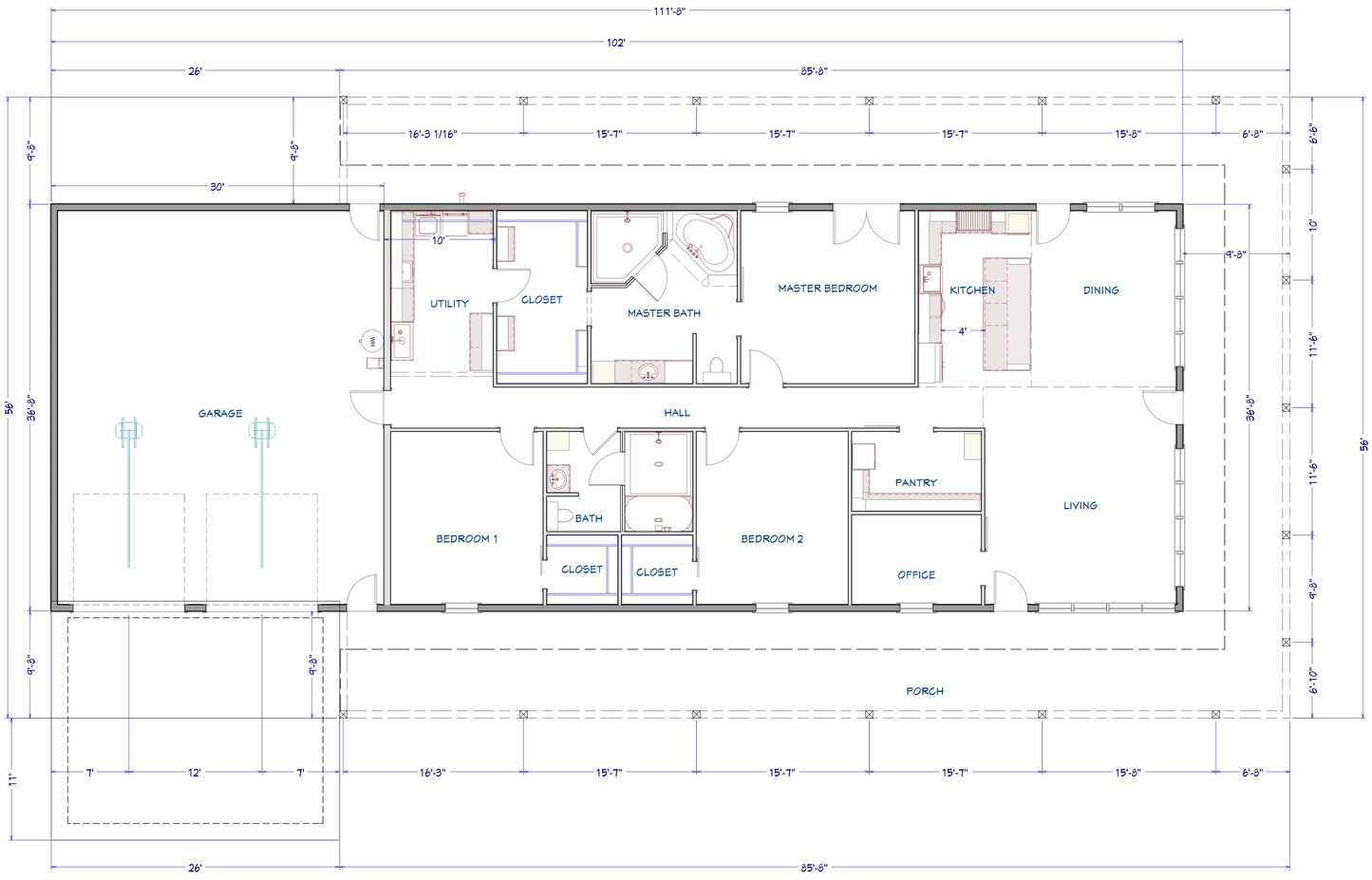 LP-71007 Mill Barndominium House Plan