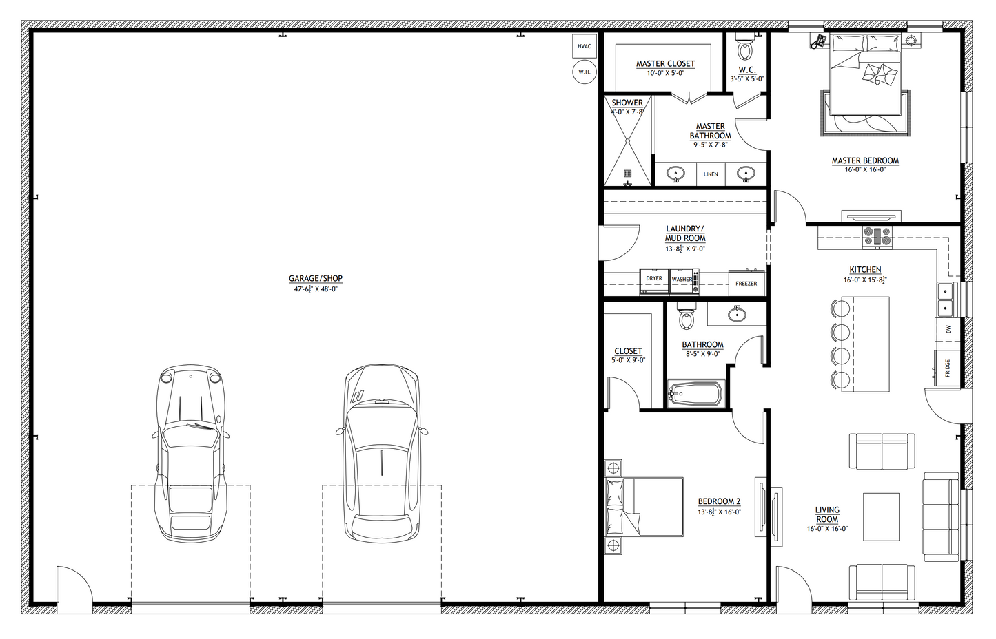 PL-2123 Faulkner Barndominium House Plan