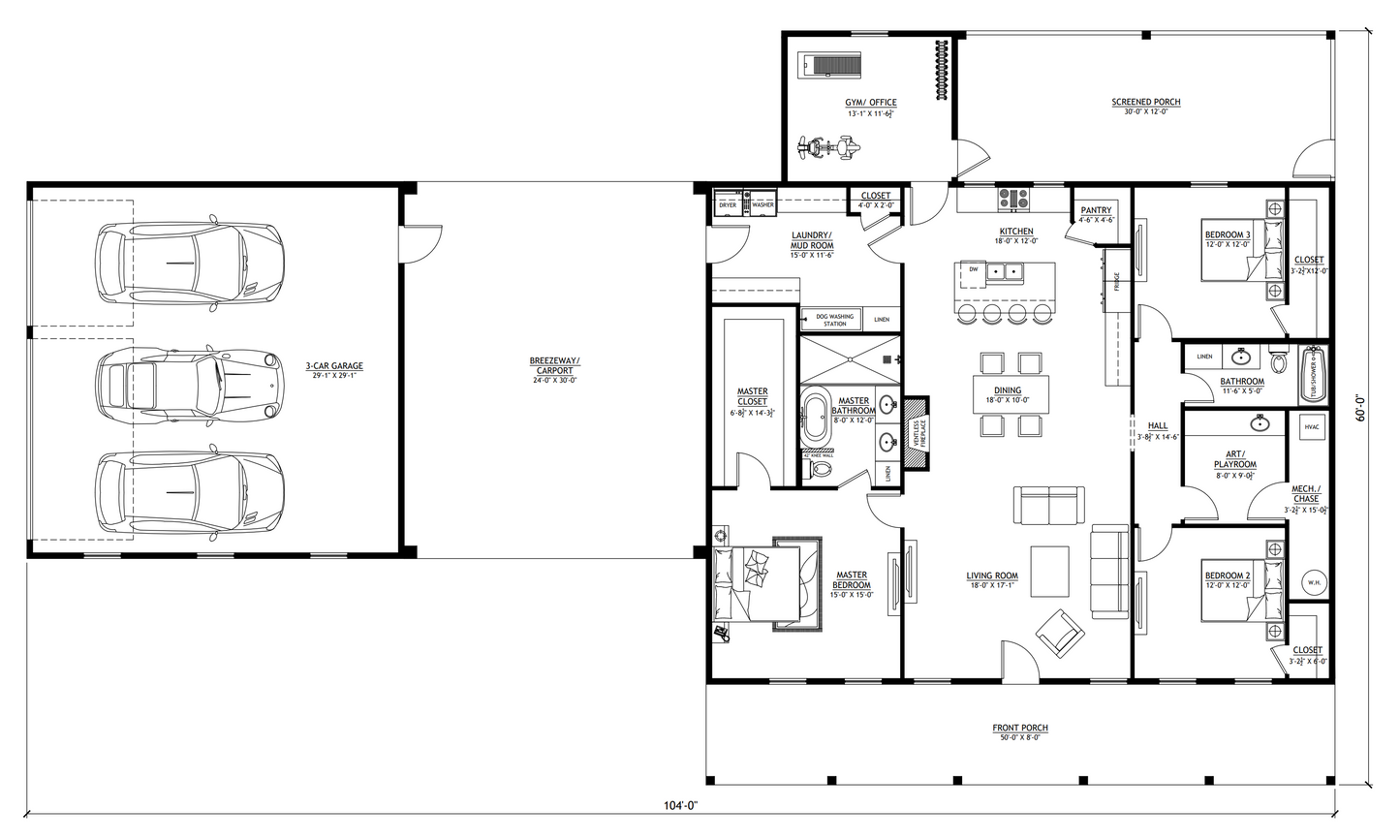 PL-2805 Leonardo Barndominium House Plan
