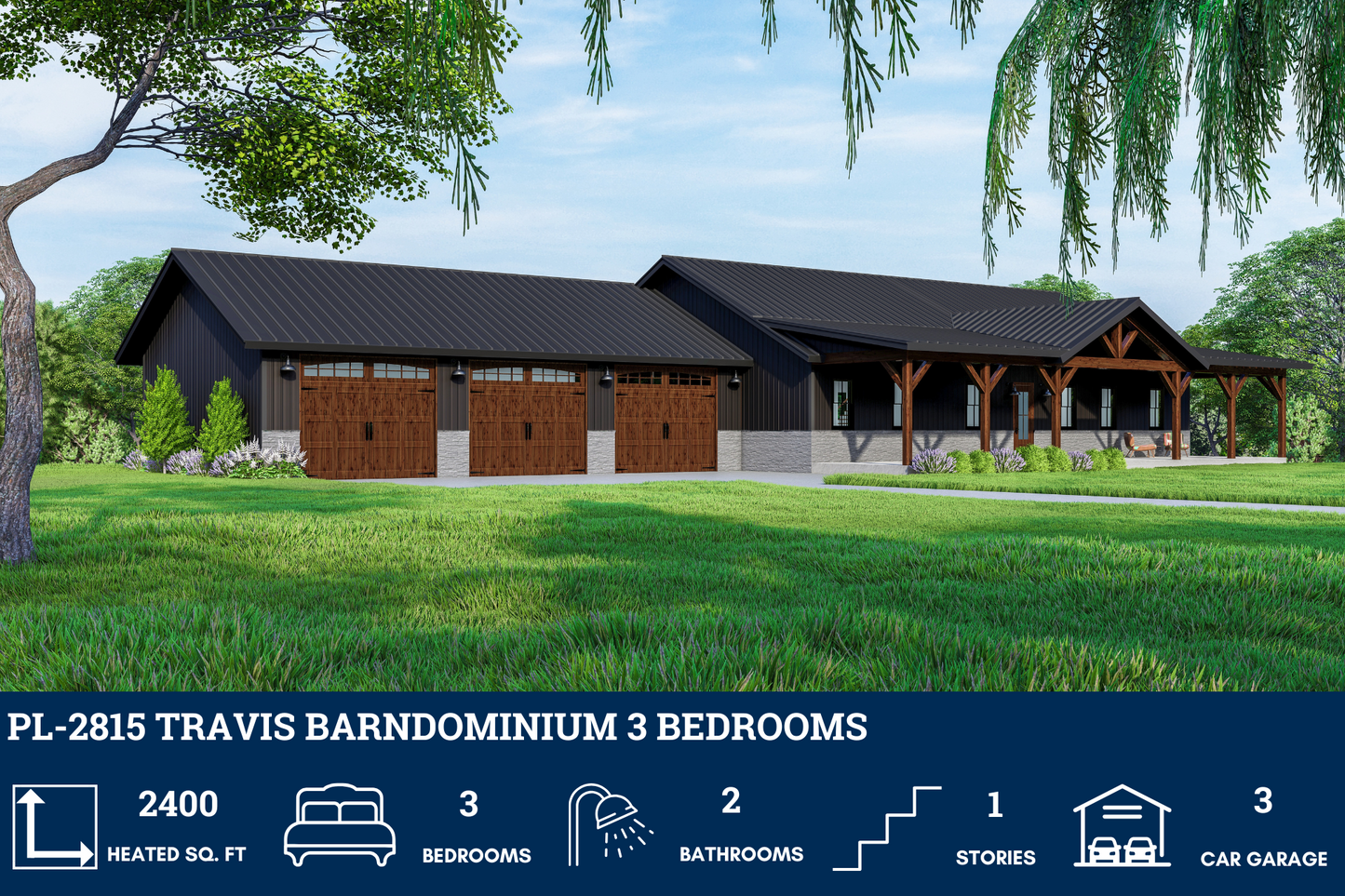 PL-2815 Travis Barndominium House Plan