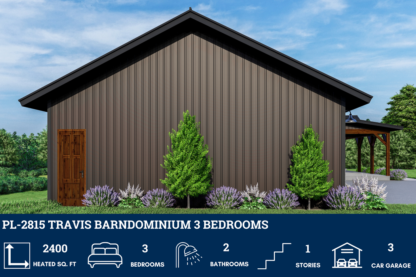 PL-2815 Travis Barndominium House Plan