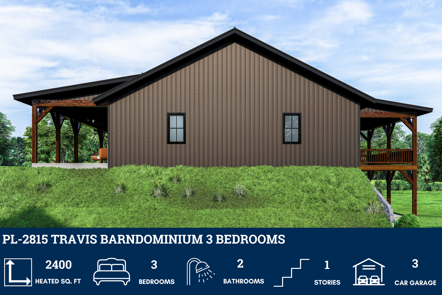 PL-2815 Travis Barndominium House Plan