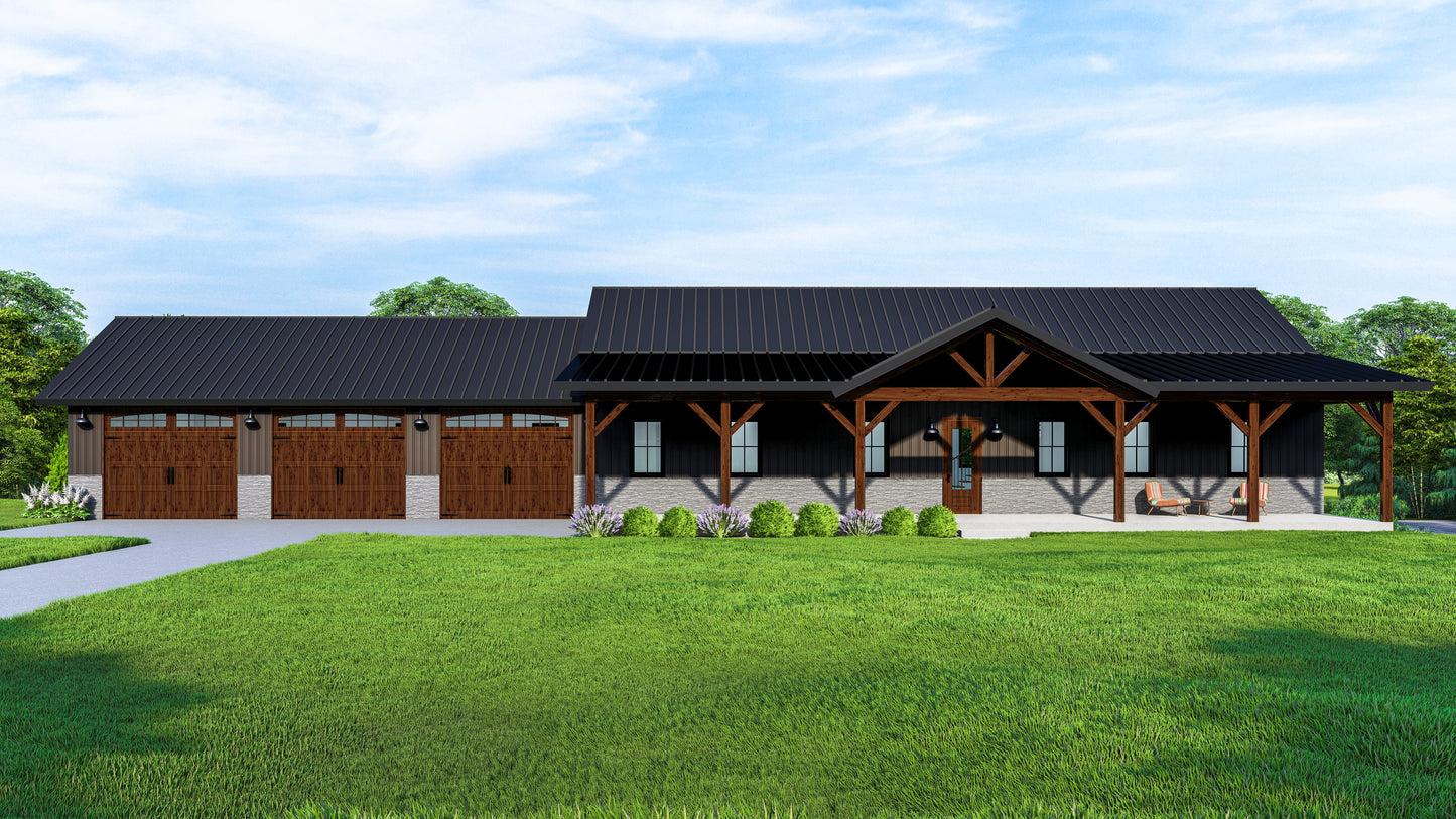 PL-2815 Travis Barndominium House Plan