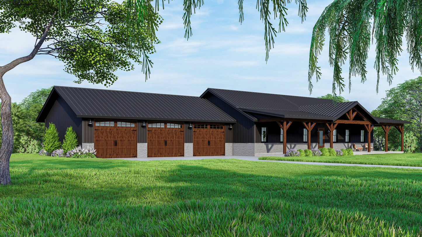 PL-2815 Travis Barndominium House Plan
