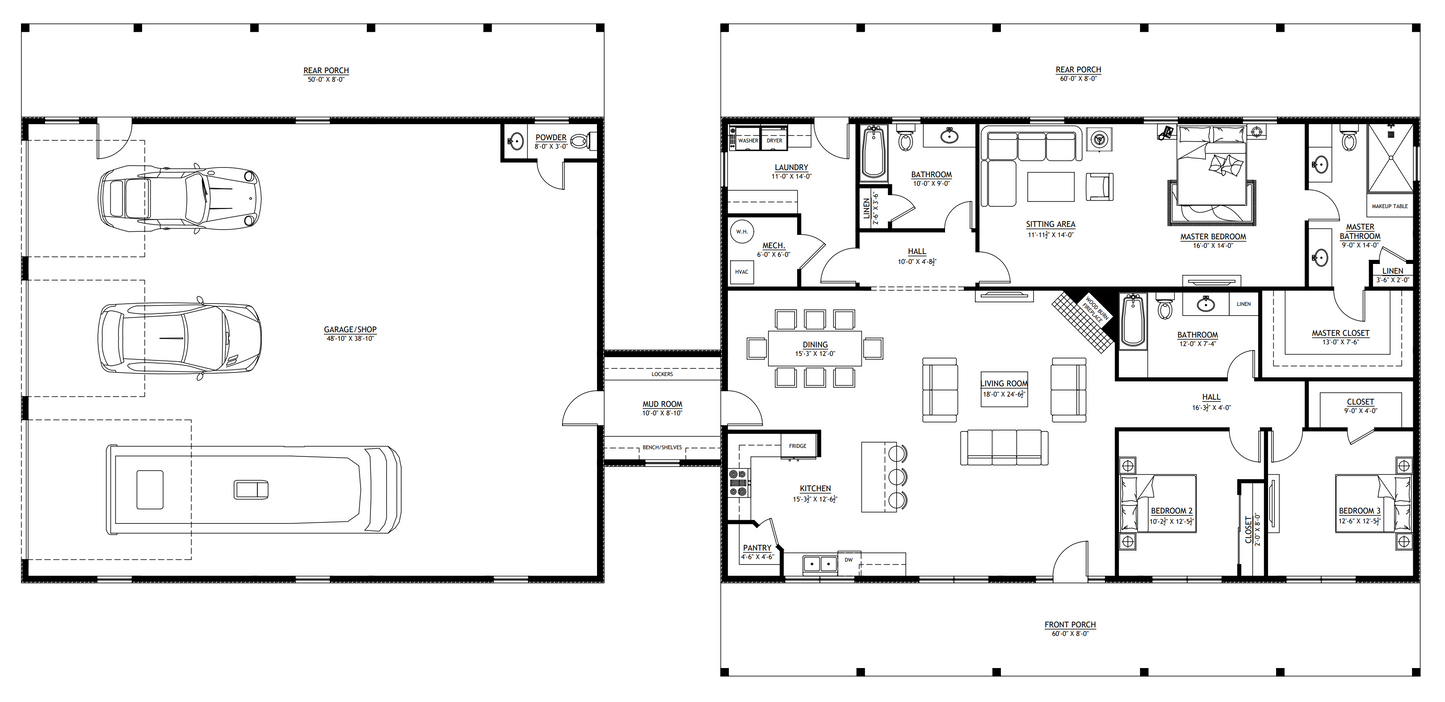 PL-2826 Harley Barndominium House Plan