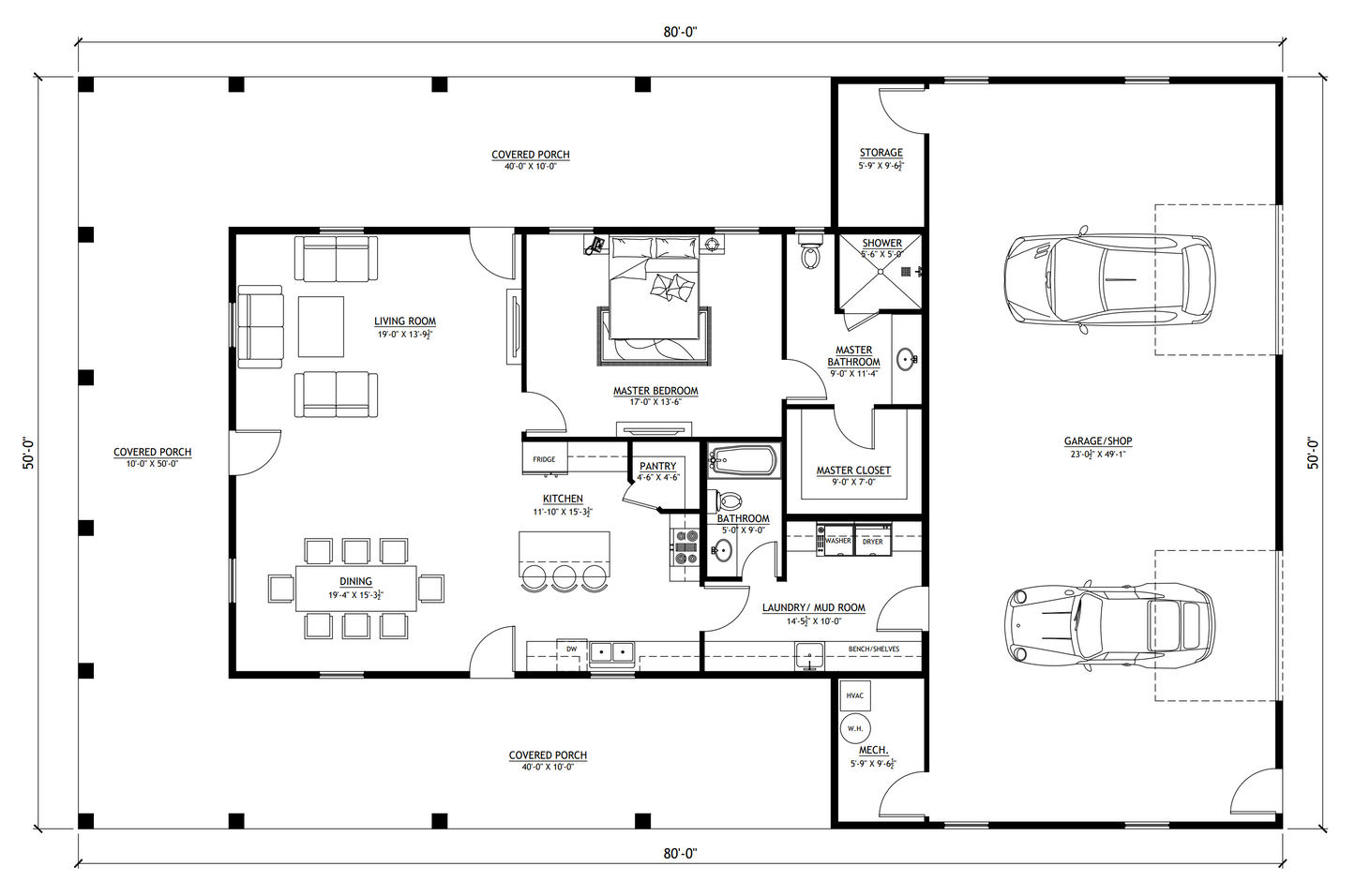 PL-2844 Arlene Barndominium House Plan