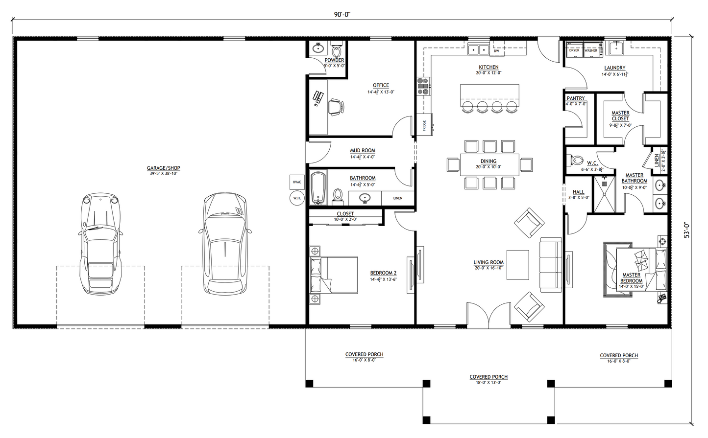 PL-2848 Elle Barndominium House Plan