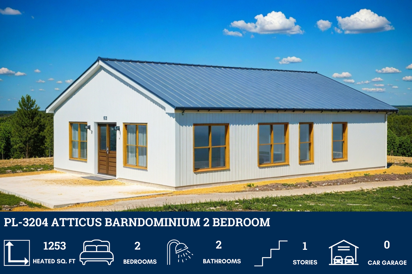 PL-3204 Atticus Barndominium House Plan