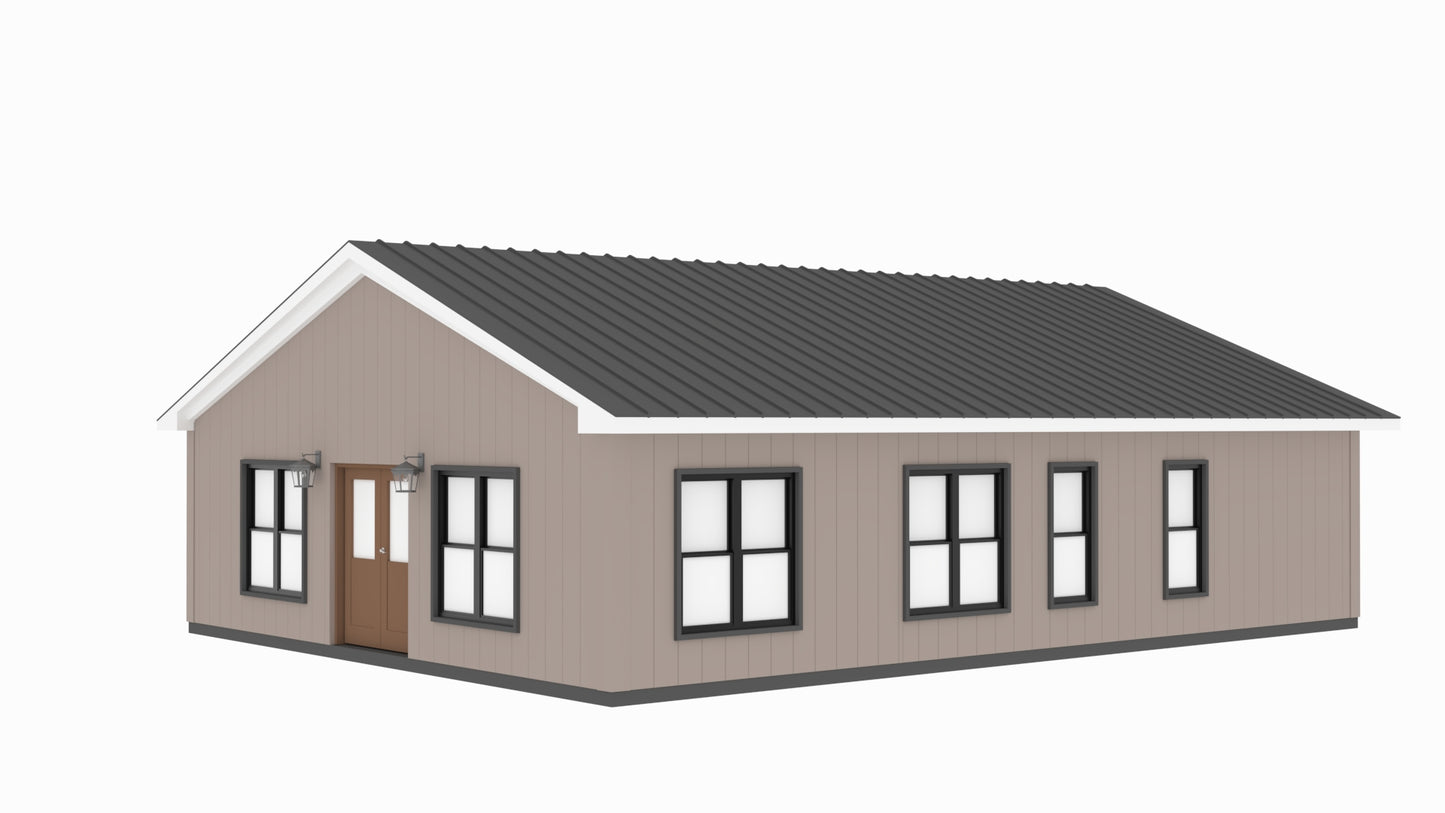 PL-3204 Atticus Barndominium House Plan