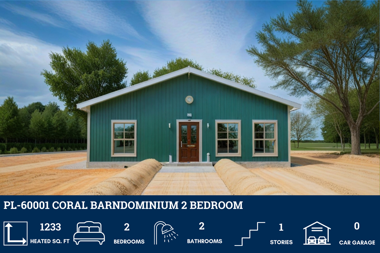 PL-60001 Coral Barndominium House Plan