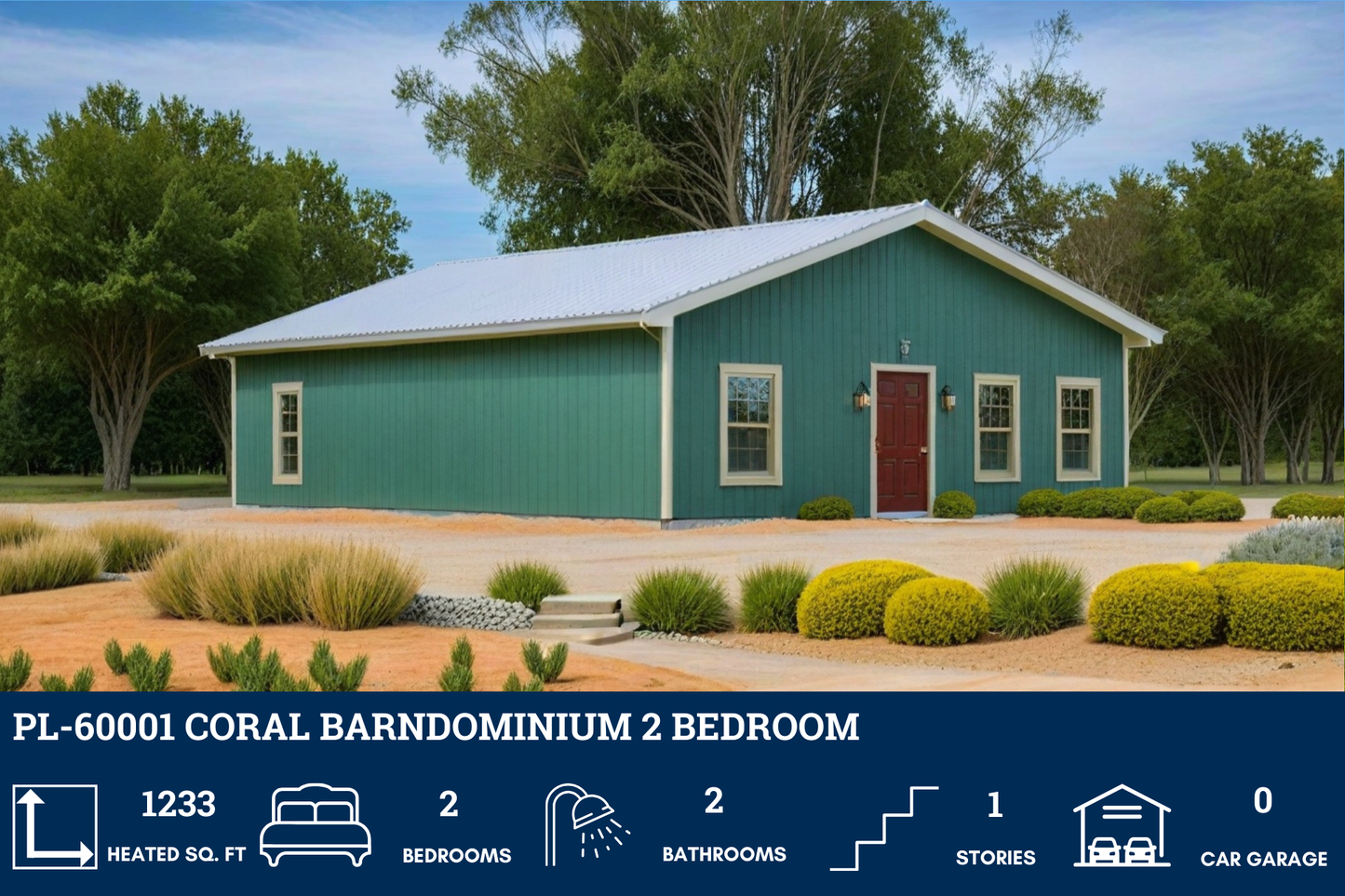 PL-60001 Coral Barndominium House Plan
