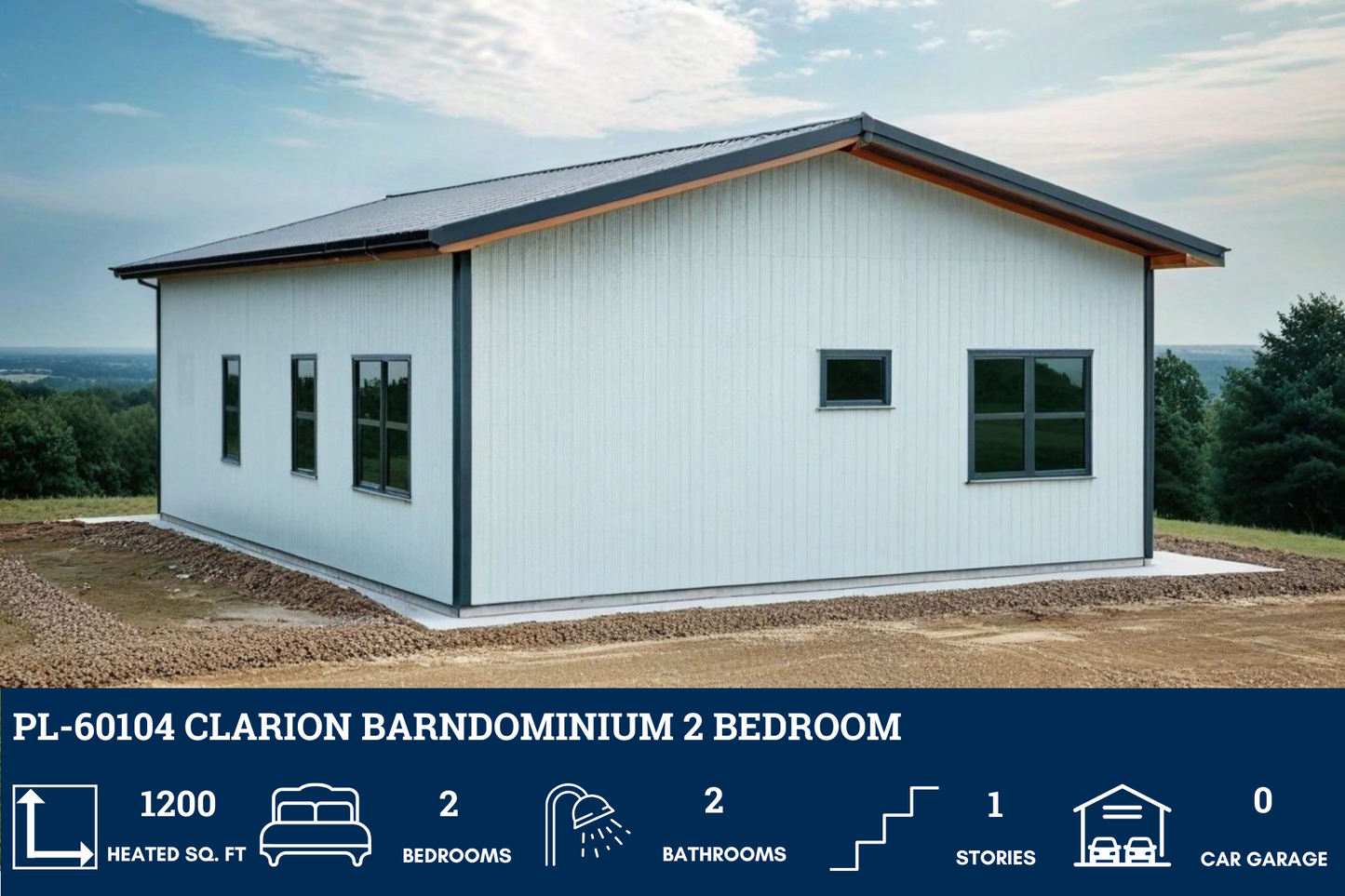 PL-60104 Clarion Barndominium House Plan