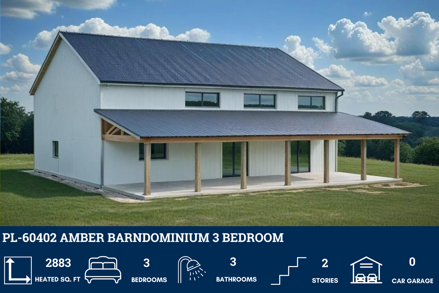PL-60402 Amber Barndominium House Plan
