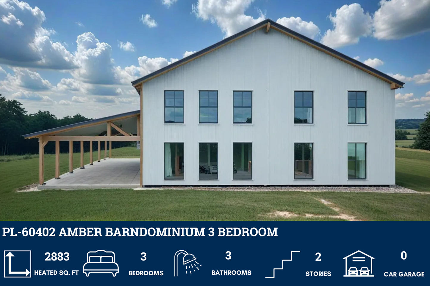 PL-60402 Amber Barndominium House Plan