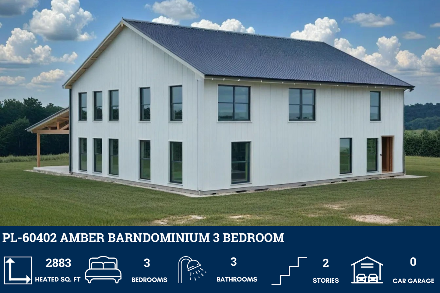 PL-60402 Amber Barndominium House Plan